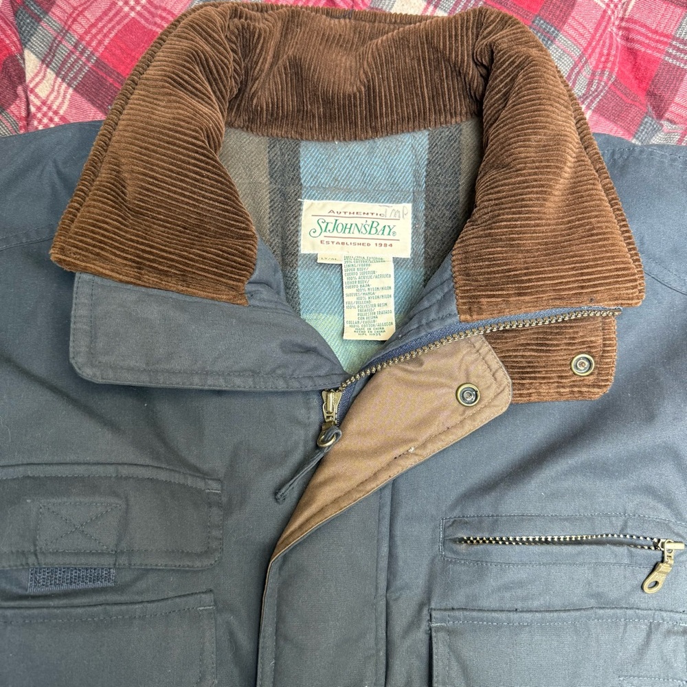 Vintage 90s Corduroy Collar Field Coat - Picture 13 of 16